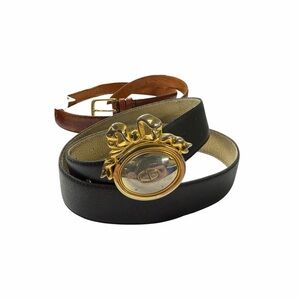 Dior Gold Bow Black with Gold Accent Belt Medium large